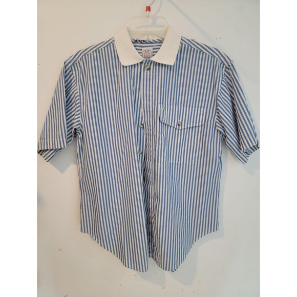 J.G. Hook Blue White Stripes Button Up Top Shirt B - Picture 4 of 5